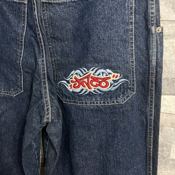 Vintage Jnco Jeans Men's Size 32x32 Deadstock Red Blue Embroided Logo USA Jeans - Picture 7 of 9